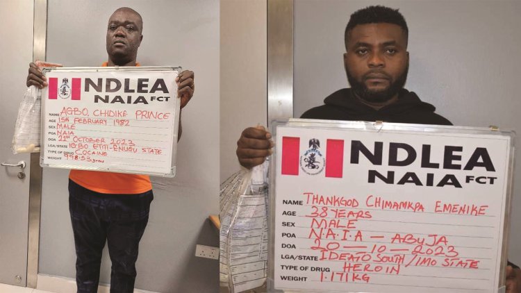 Hong Kong, France-bound businessmen arrested at Abuja airport for ingesting cocaine, heroin