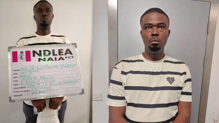 NDLEA intercepts Vietnam-bound businessman with cocaine consignment at Abuja airport