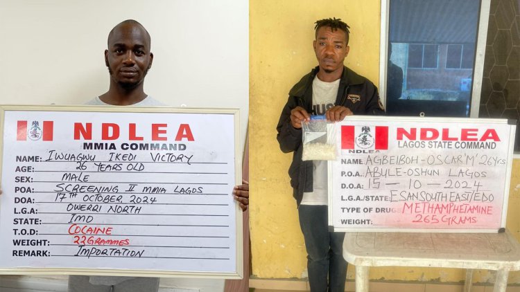 2 businessmen, Canada-based nurse arrested at Lagos airport for cocaine, loud trafficking