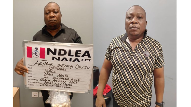 Paris-bound businessman arrested at Abuja airport for ingesting 74 wraps of heroin, cocaine