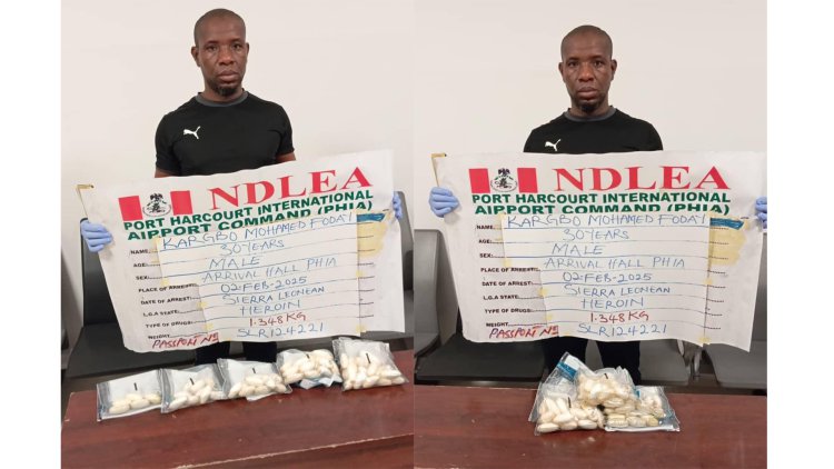 Two drug kingpins excrete 125 wraps of heroin at Lagos, Port Harcourt airports   