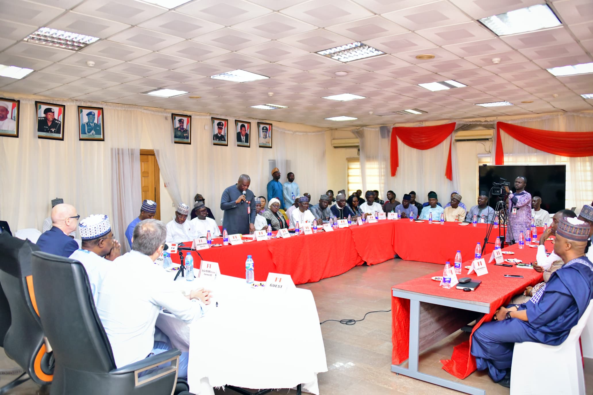 Photos: Chairman/CEO of NDLEA, Brig. Gen. Mohamed Buba Marwa (Rtd) CON, OFR,  alongside top officials of the agency receives the outgoing UNODC Country Rep ....